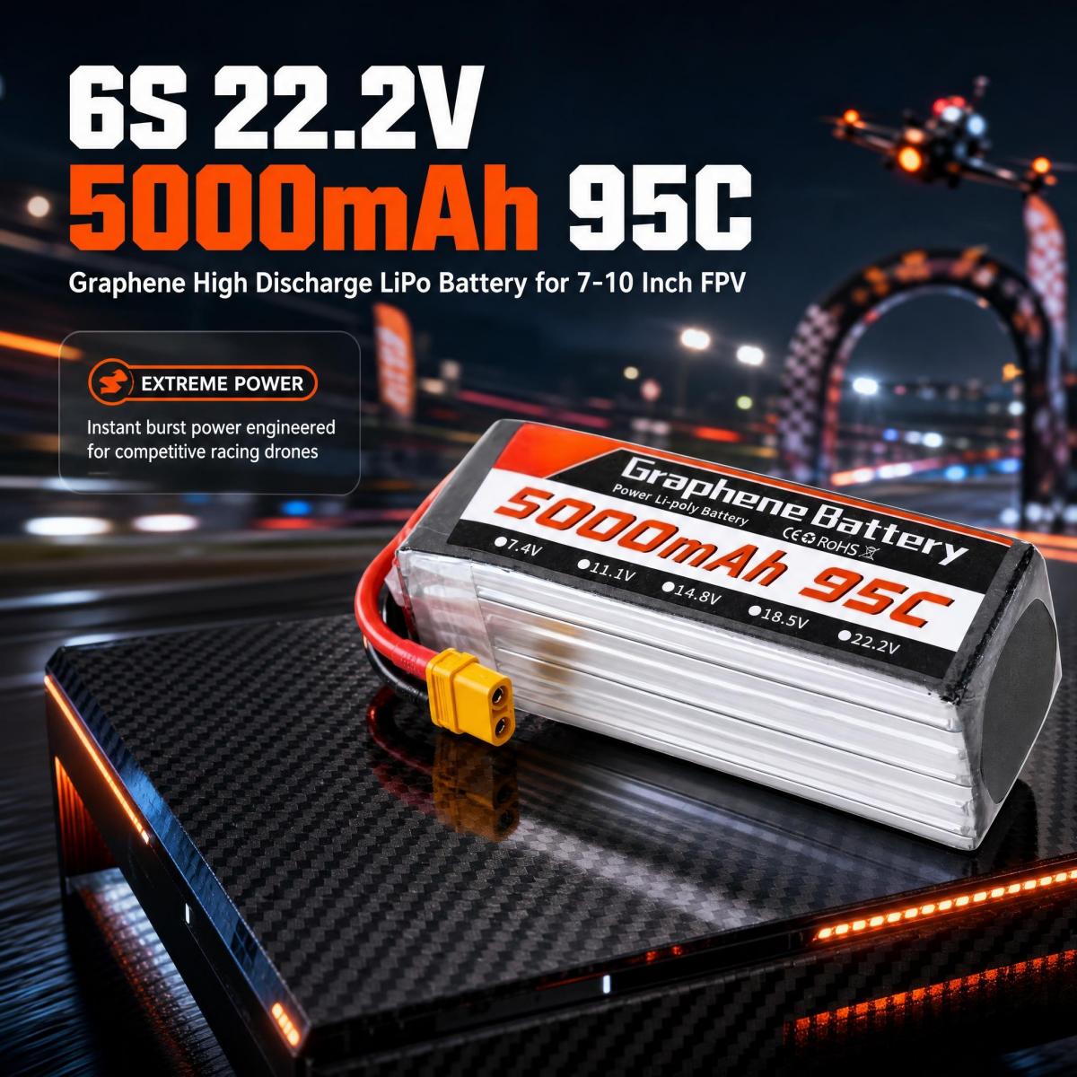 7 9 10 Inch FPV Racing Drone G - 6S Lipo Battery 22.2V 5000Mah 评论和价格