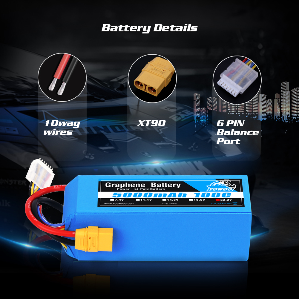 Yowoo Graphene Lipo Battery 6S - 6S Lipo Battery 22.2V 5000Mah 评论和价格