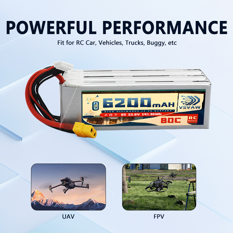 Upgraded VSVAW 6S 22.8V 80C/16 - 6S Lipo Battery 22.2V 5000Mah 评论和价格
